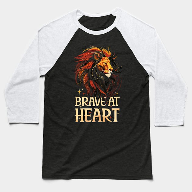 Brave at Heart - Lion - Fantasy Baseball T-Shirt by Fenay-Designs